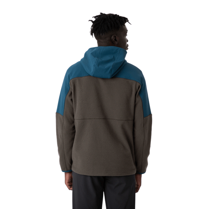 Mens Sustainable Eco-Fleece Zip Hooded Jacket in Indigo/Iron