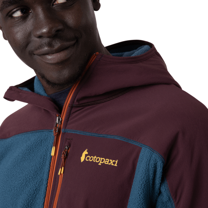 Mens Sustainable Eco-Fleece Zip Hooded Jacket in Indigo/Iron