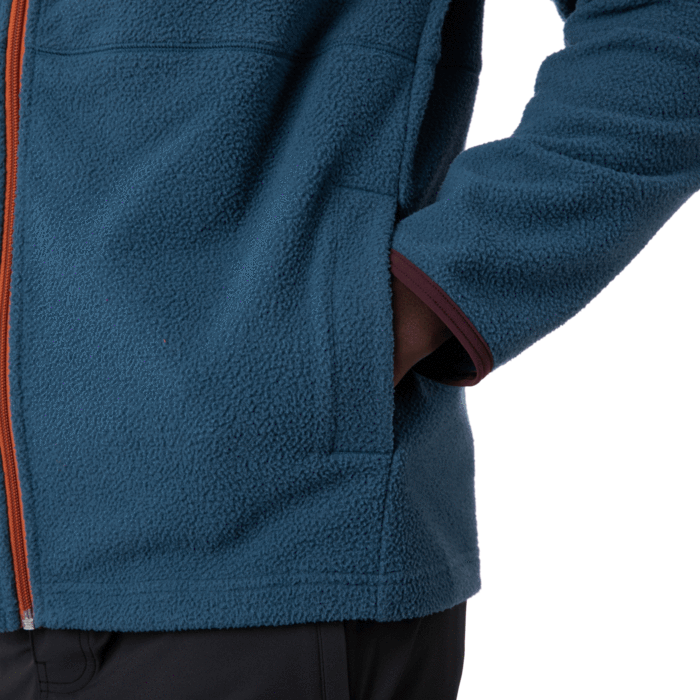 Mens Sustainable Eco-Fleece Zip Hooded Jacket in Indigo/Iron