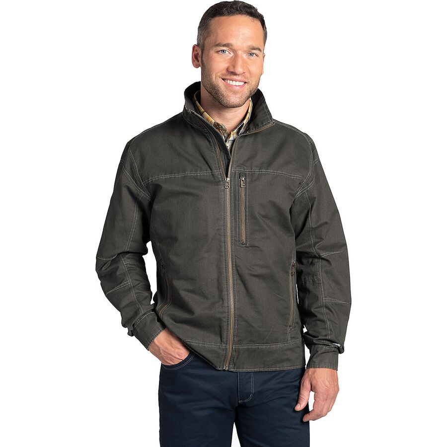 Gunmetal Canvas Articulated Jacket for Men