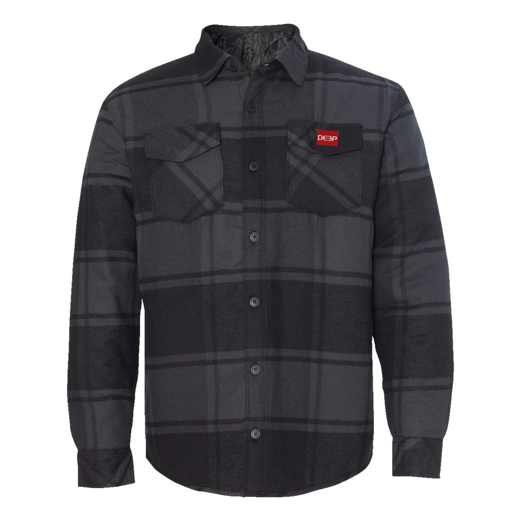 Warm Black Flannel Winter Jacket for Men