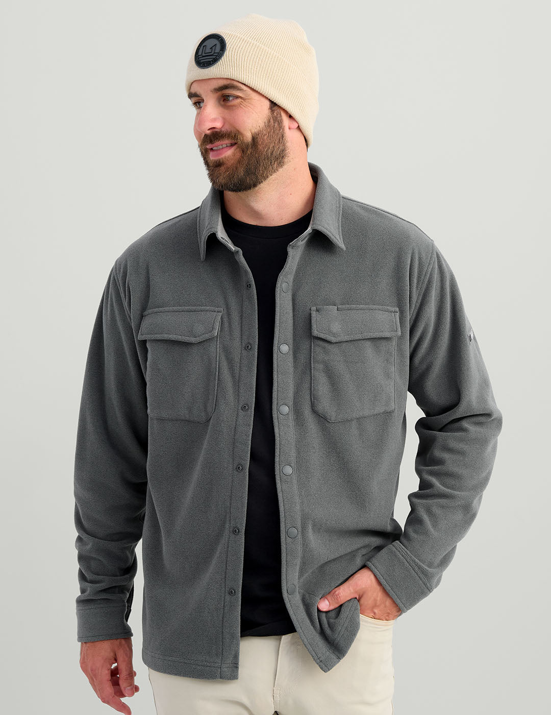 Heather Volcanic Ash Jetty Button-Down Shacket