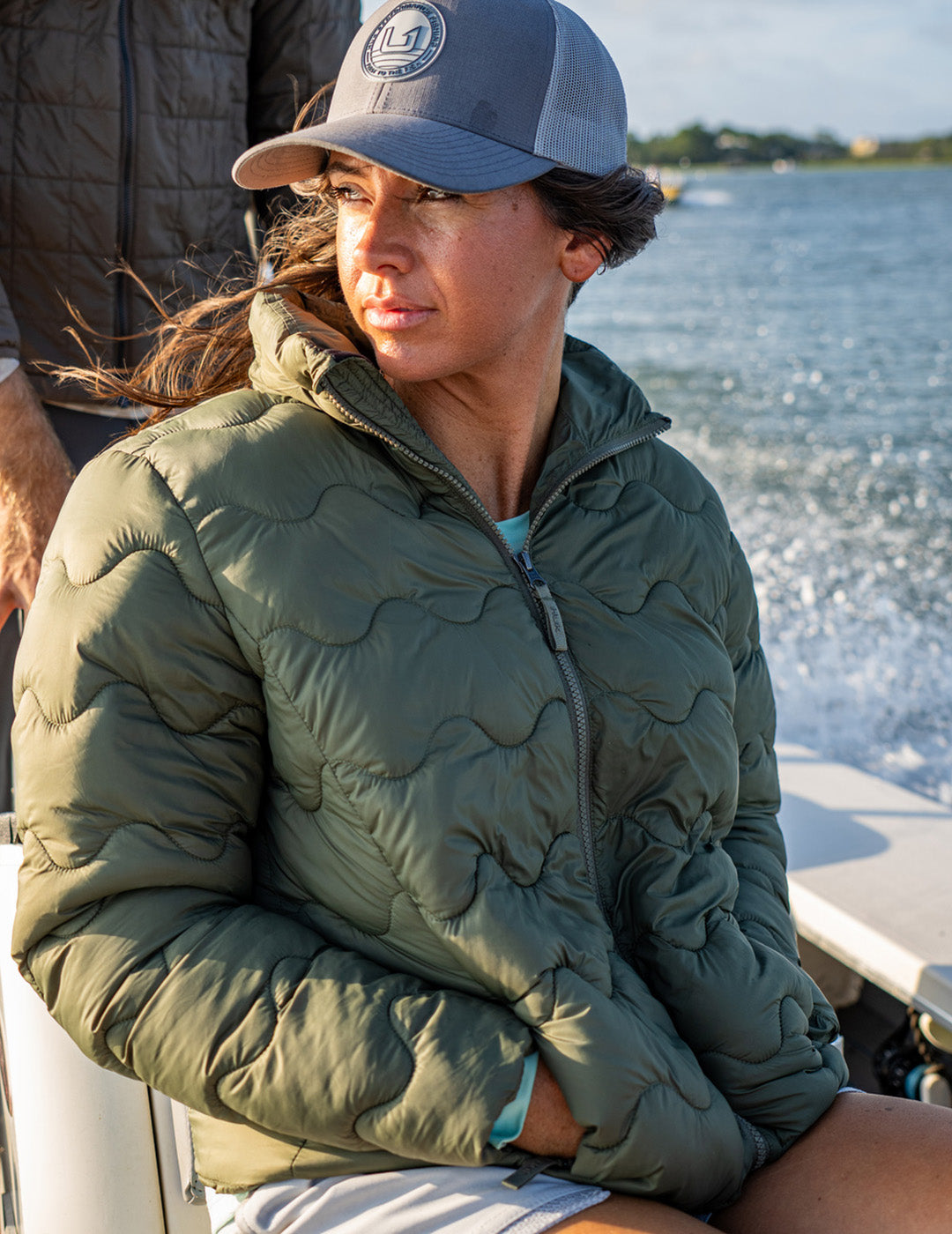 Versatile Nylon Insulated Jacket for Women in Moss