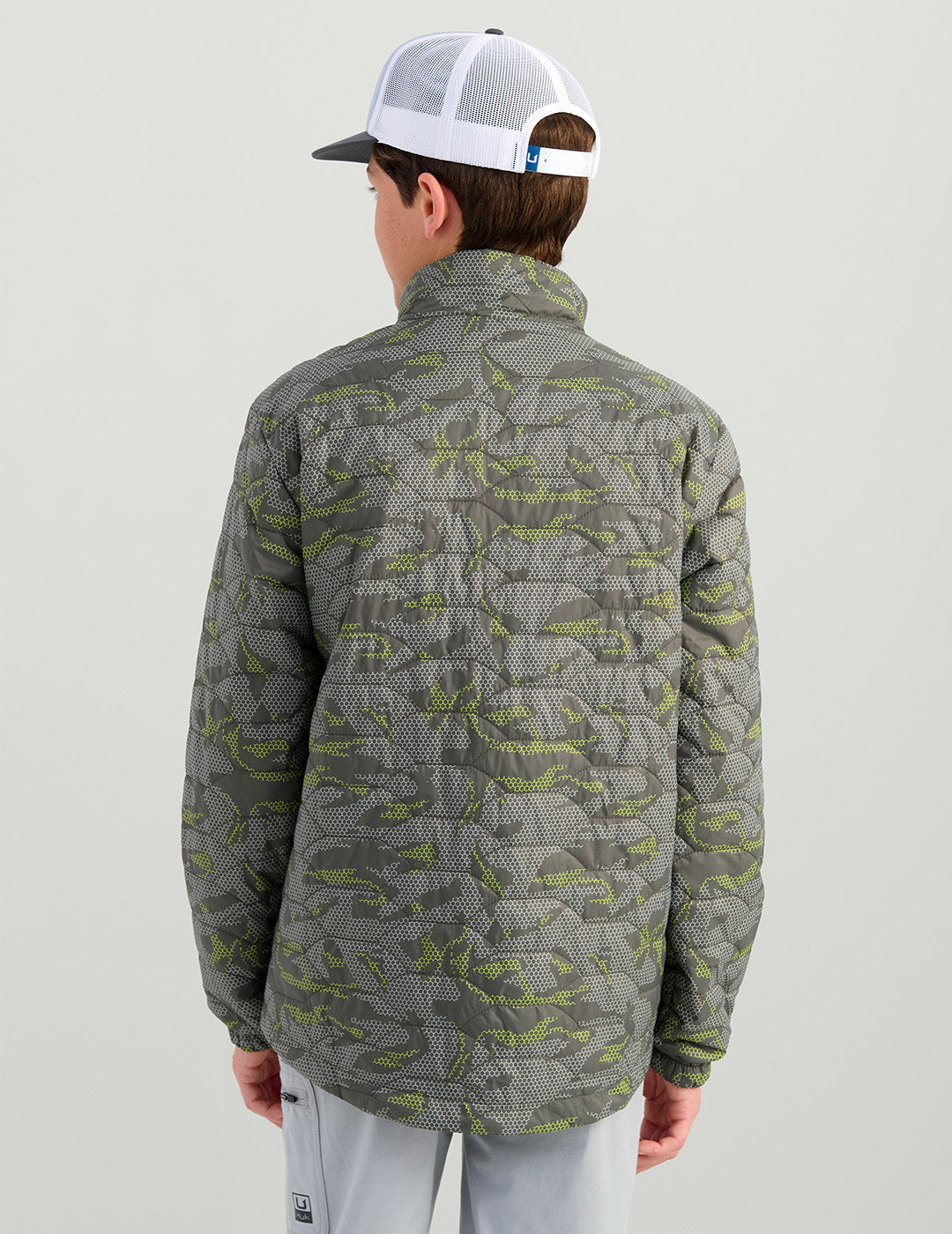 Kids Fish Scale Insulated Jacket in Volcanic Ash Geo Camo