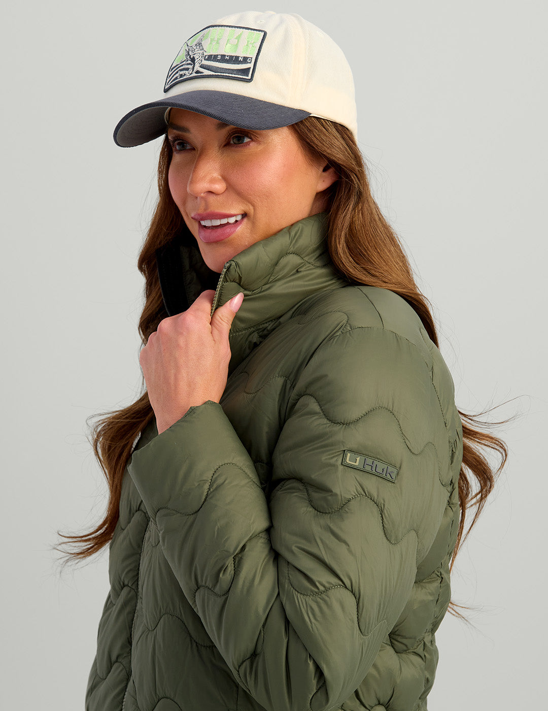 Versatile Nylon Insulated Jacket for Women in Moss