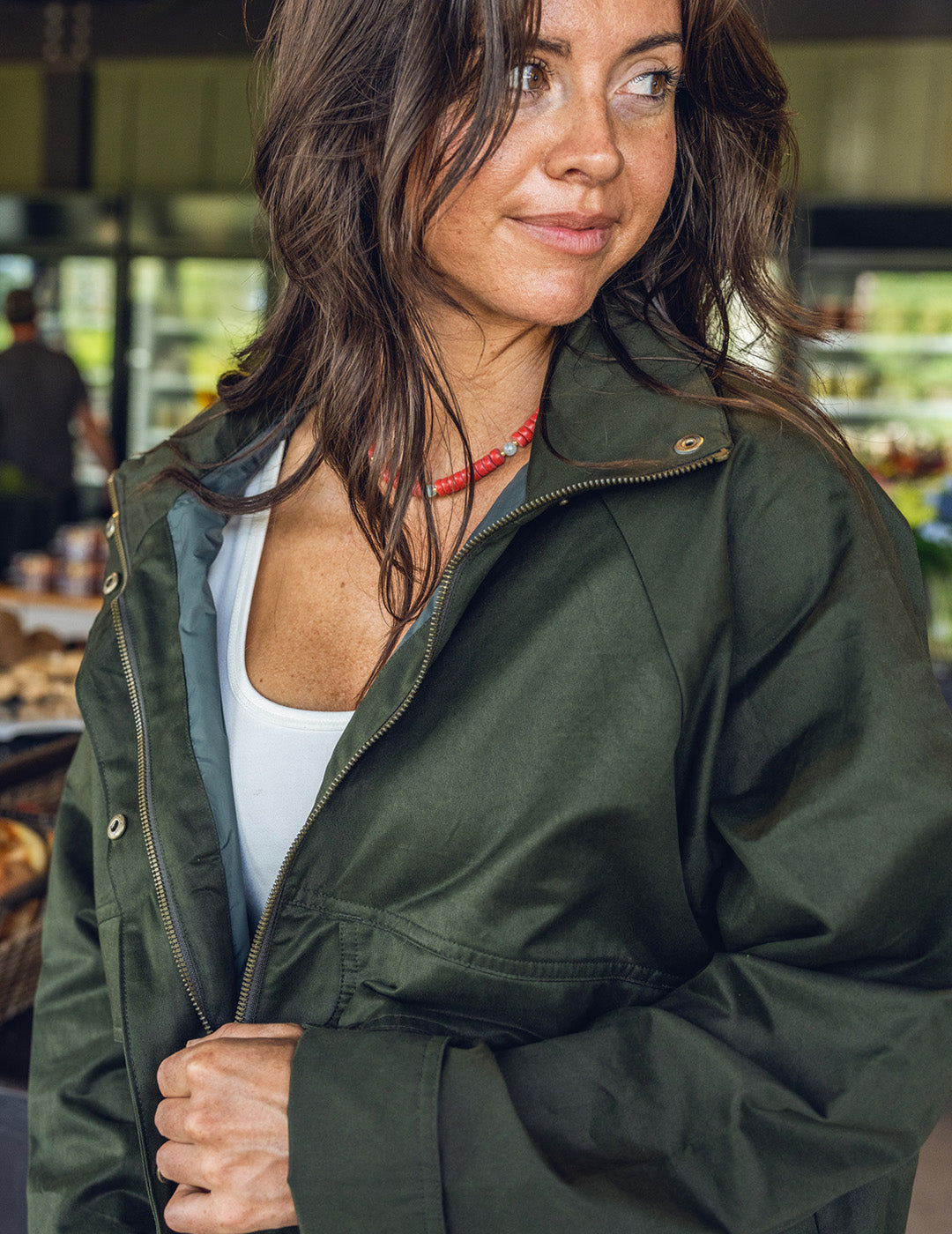 Ladies Weatherproof Mid-Length Jacket in Cypress Green