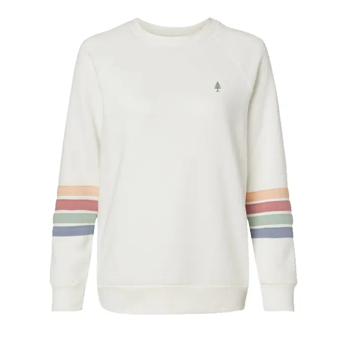 Quad Stripe Crewneck Sweatshirt for Women