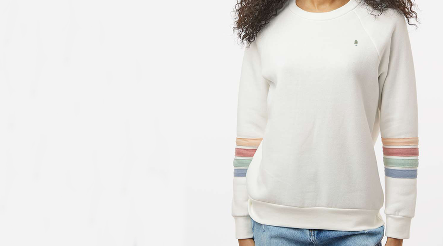 Quad Stripe Crewneck Sweatshirt for Women