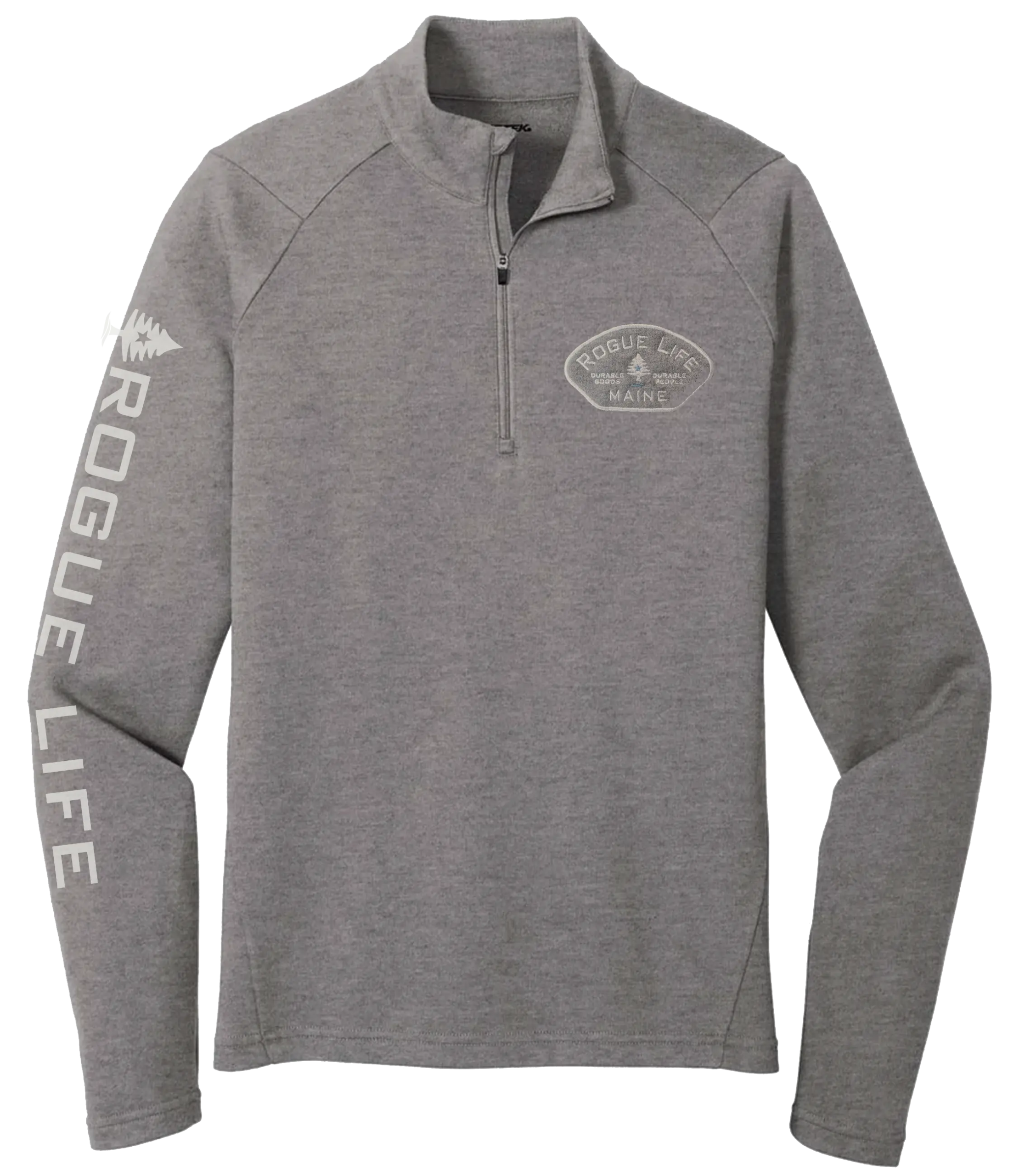 Maine Durability 1/4 Zip Sweatshirt - Heather Gray Unisex Pullover