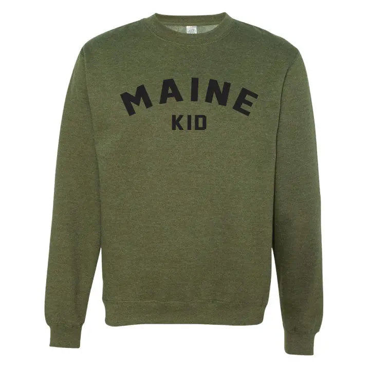 Comfy Maine Kid Crewneck Sweatshirt in Versatile Colors
