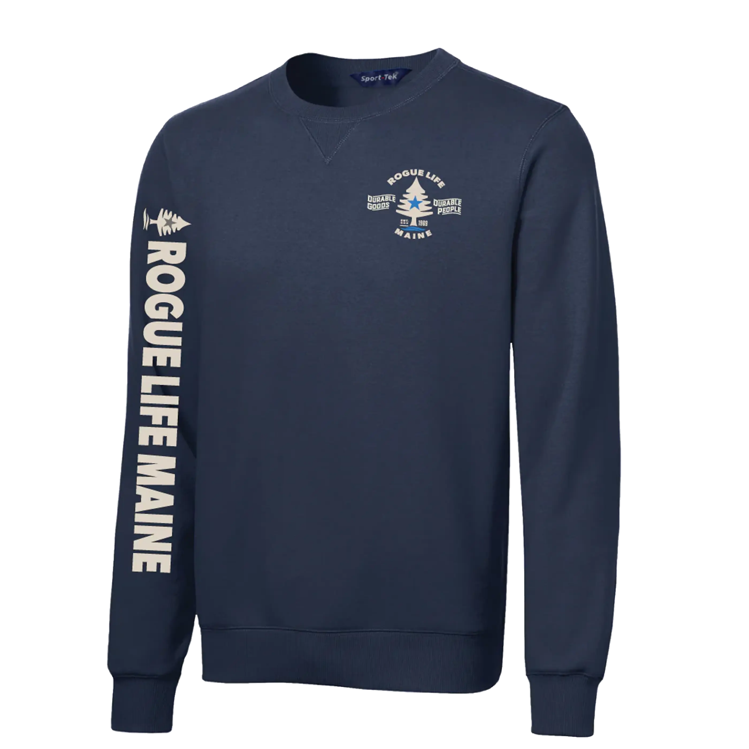 Maine Crewneck Sweatshirt Navy Blue Durable Unisex Apparel
