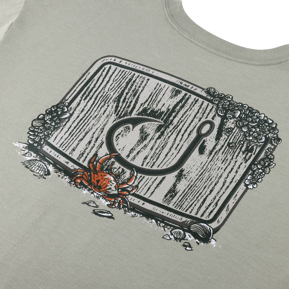 Driftwood Crew Neck T-Shirt in Seagrass Color | Premium Cotton Blend