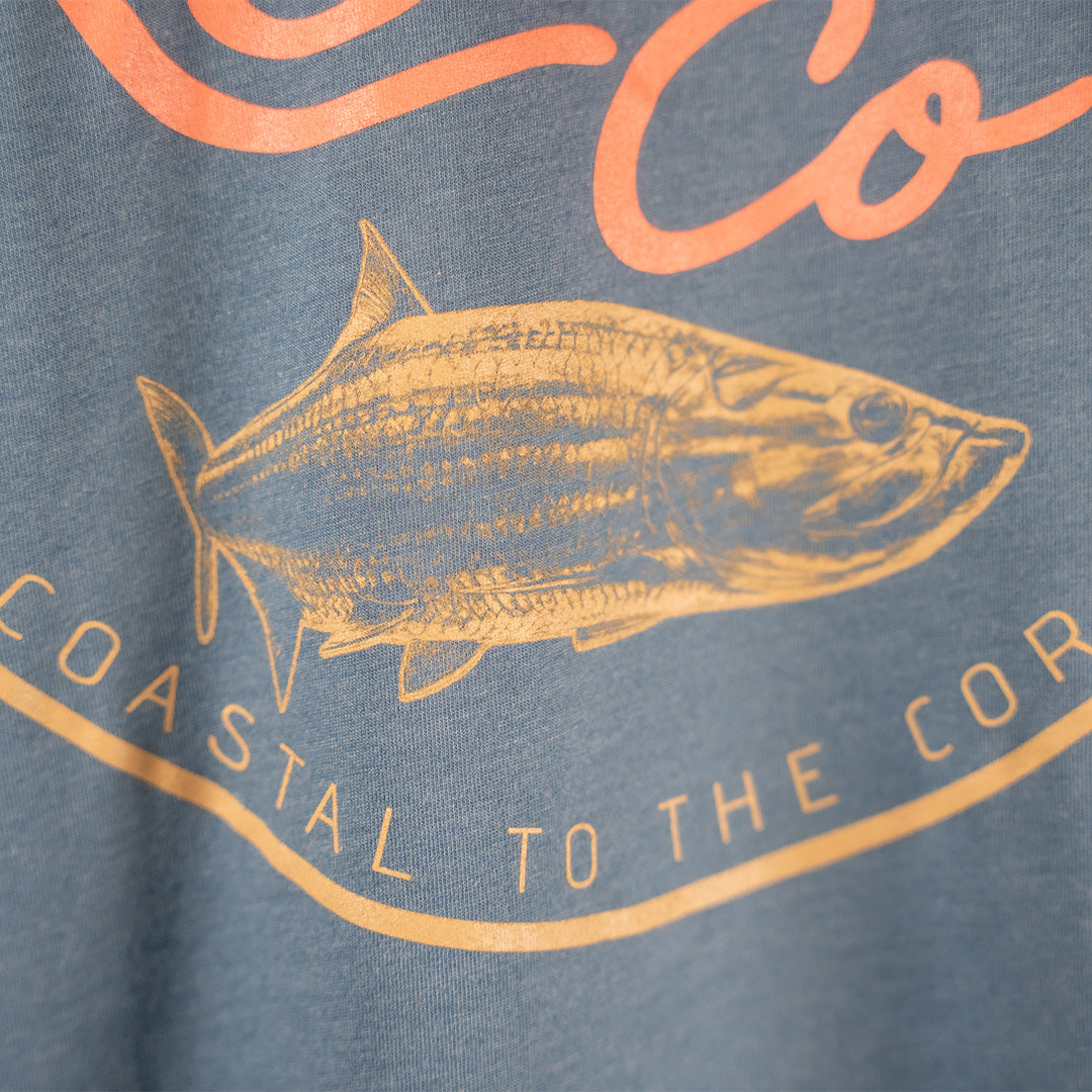 Slate Blue Premium Fishing T-Shirt 60% Cotton 40% Polyester