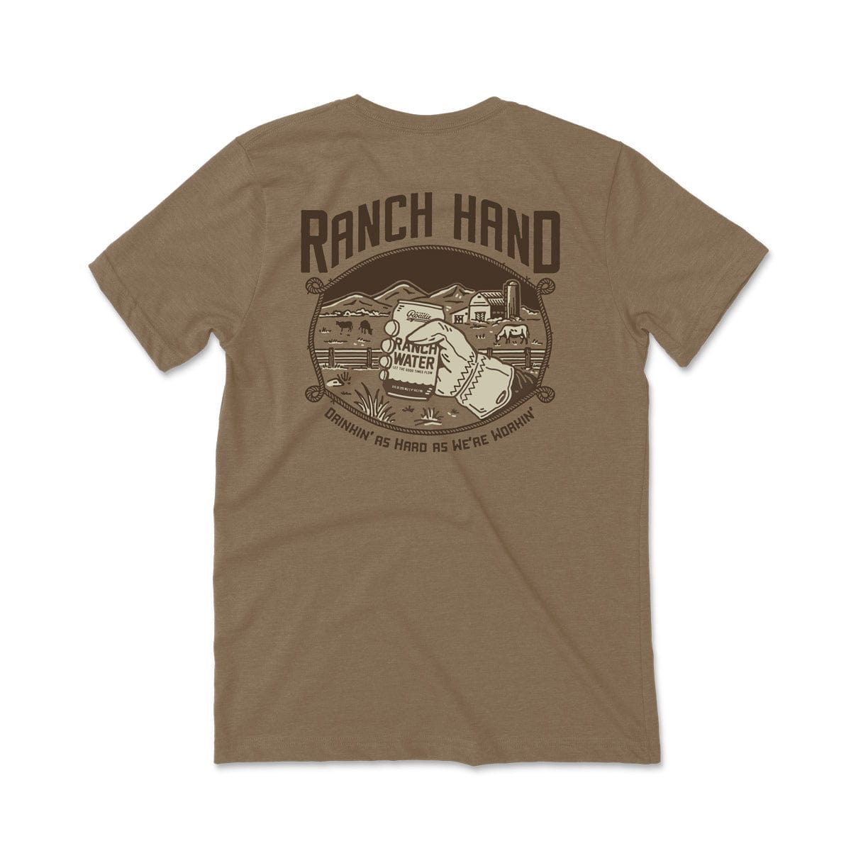 American Southwest Hand-Designed T-Shirt with Beer-Themed Rancher Style