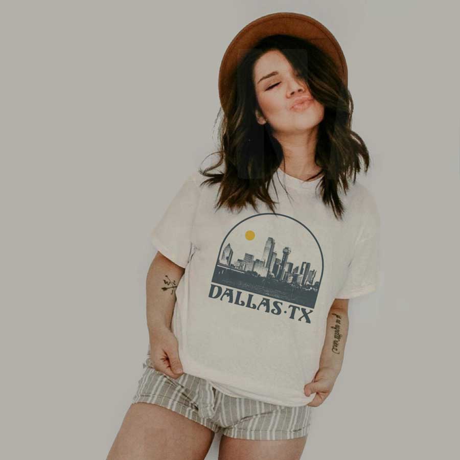 Vintage Dallas Skyline Unisex Cream Tee