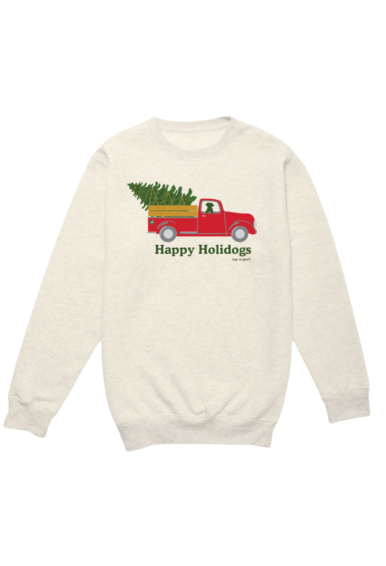 Pre Order Crew Neck Fleece: Happy Holidogs (Vintage Truck)