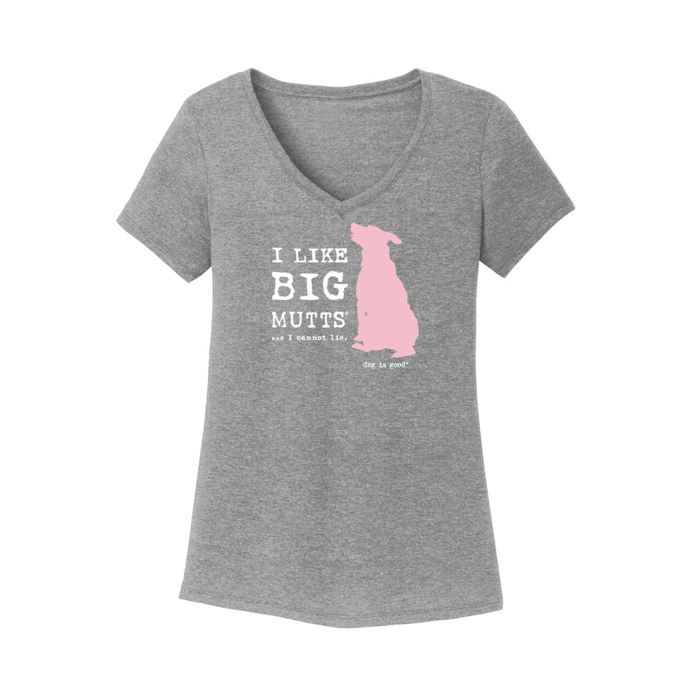 T-shirt: I Like Big Mutts (Women's, Grey)