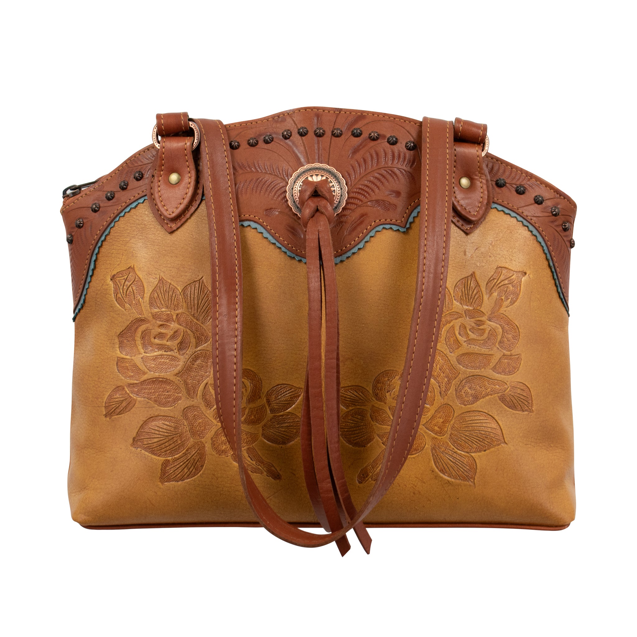 Texas Rose Half-Moon Zip Top Tote