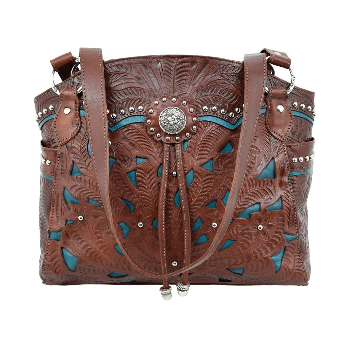 Lady Lace Half Moon Tote - Dark Brown