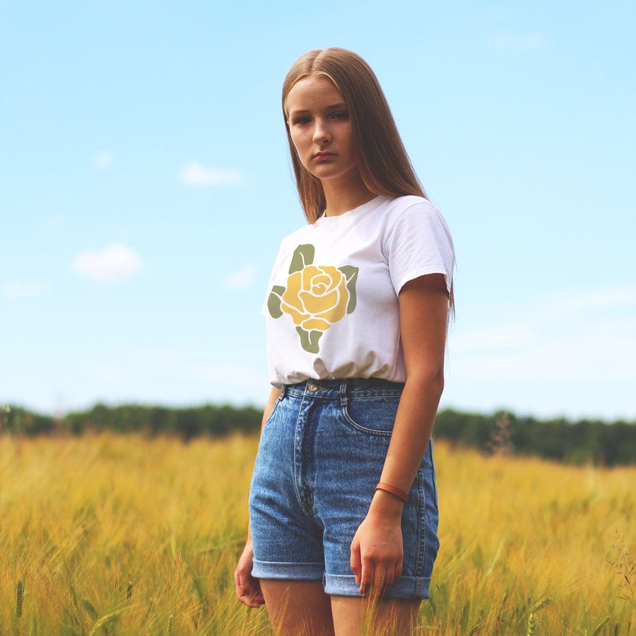 Yellow Rose Texas State T-Shirt | Vintage Style Tee