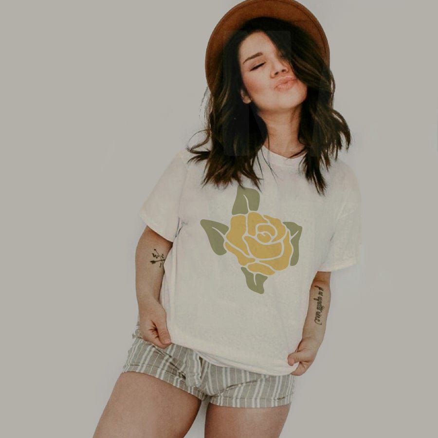 Yellow Rose Texas State T-Shirt | Vintage Style Tee