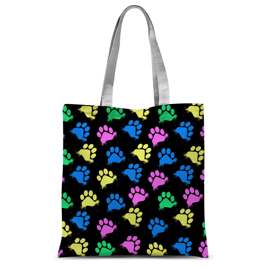 Colorful Paws Classic Sublimation Tote Bag - Durable All-Over Print Shoulder Carry Bag