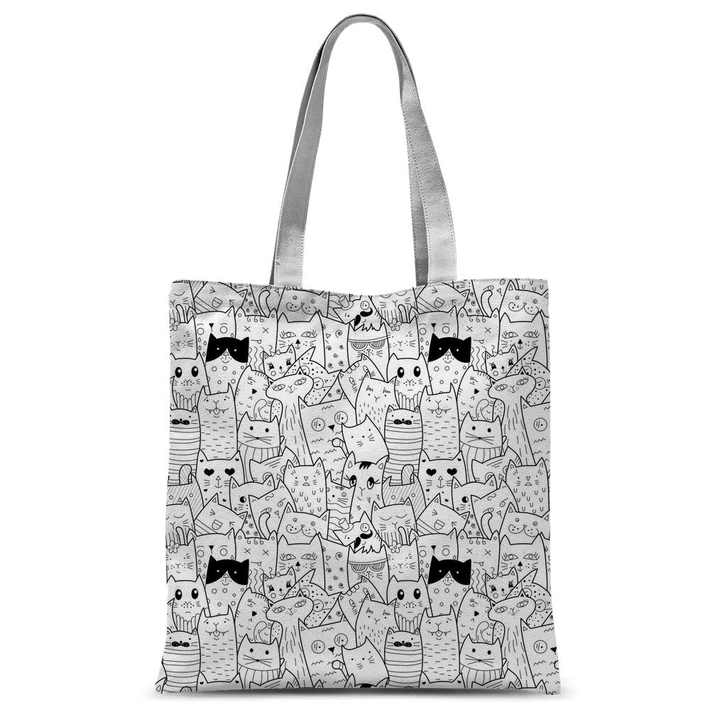 Comic Book Cats Pattern Classic Sublimation Tote Bag