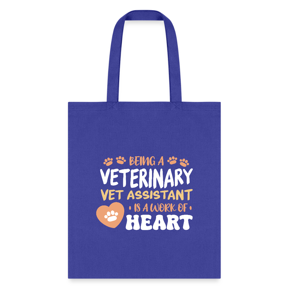 Vet Assistant Work Of Heart Cotton Tote Bag - Reusable Durable Shoulder Carry Bag