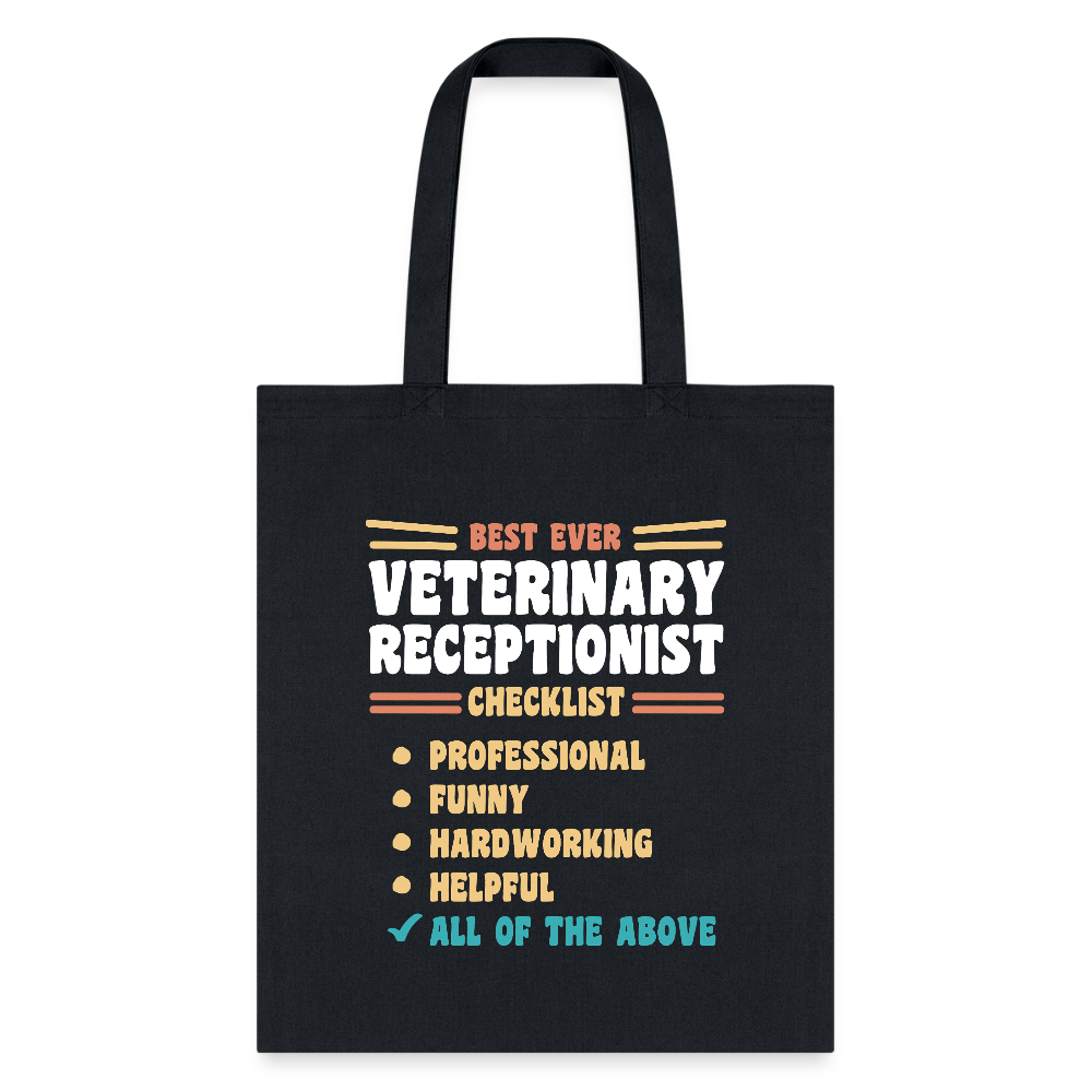 Veterinary Receptionist Cotton Tote Bag, Durable Everyday Carry Tote
