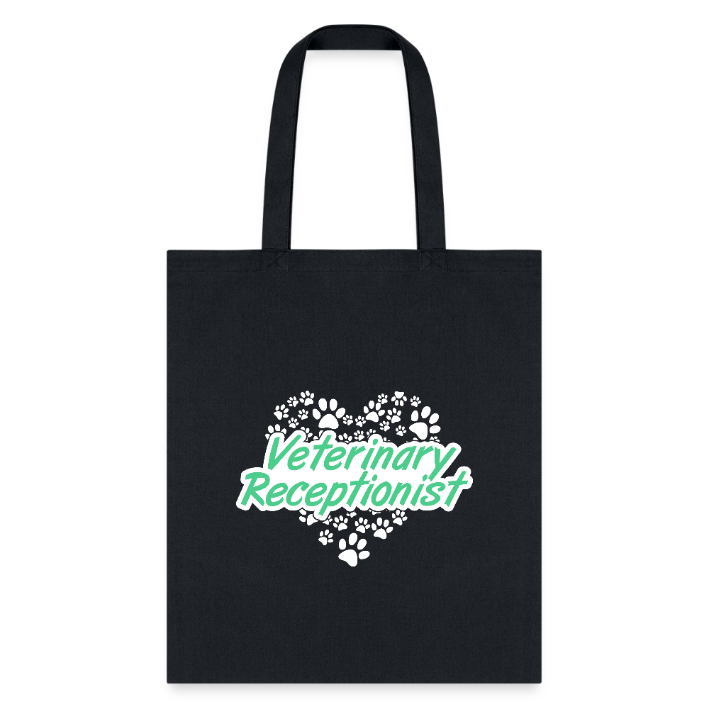 Veterinary Receptionist Heart Paws Tote Bag - Cute Vet Tech Gift Bag