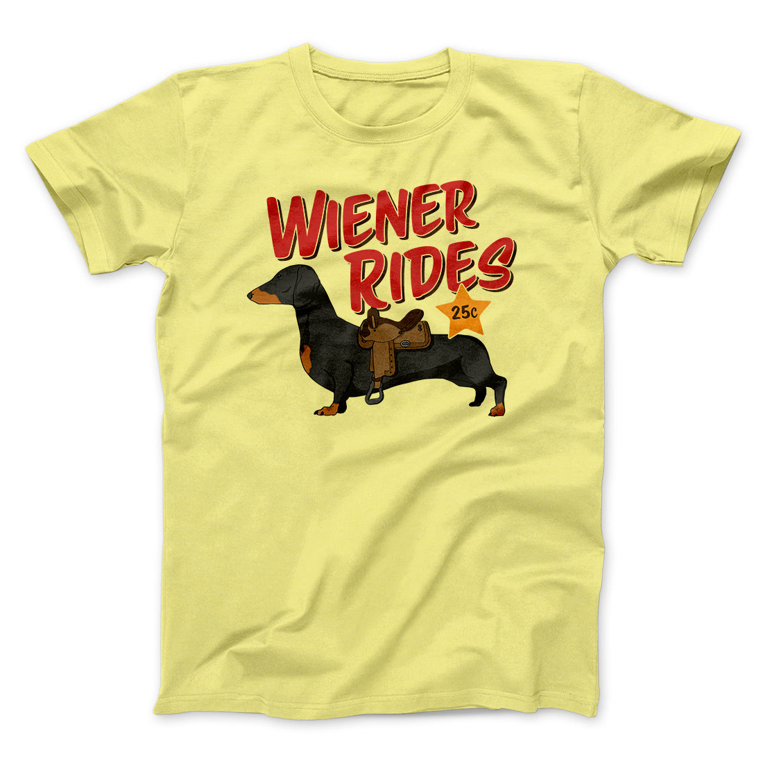 Wiener Rides Funny Men/Unisex T-Shirt