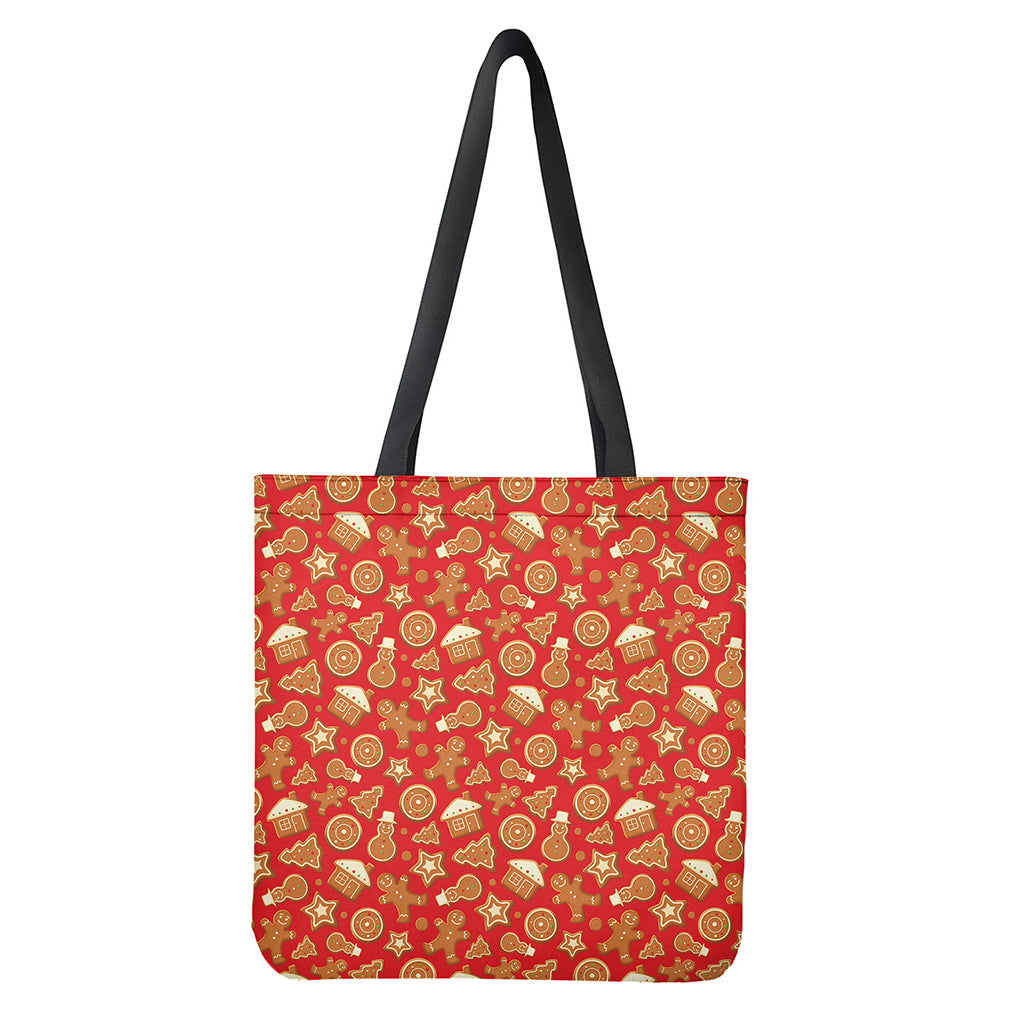 Xmas Gingerbread Pattern Print Polyester Tote Bag - Double-Sided