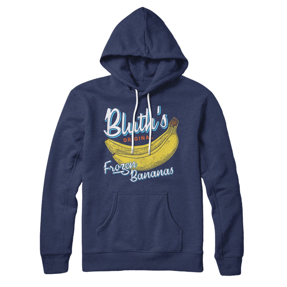 Bluth's Frozen Bananas Unisex Pullover Hoodie - Cotton Polyester Hood Drawcords Kangaroo Pocket