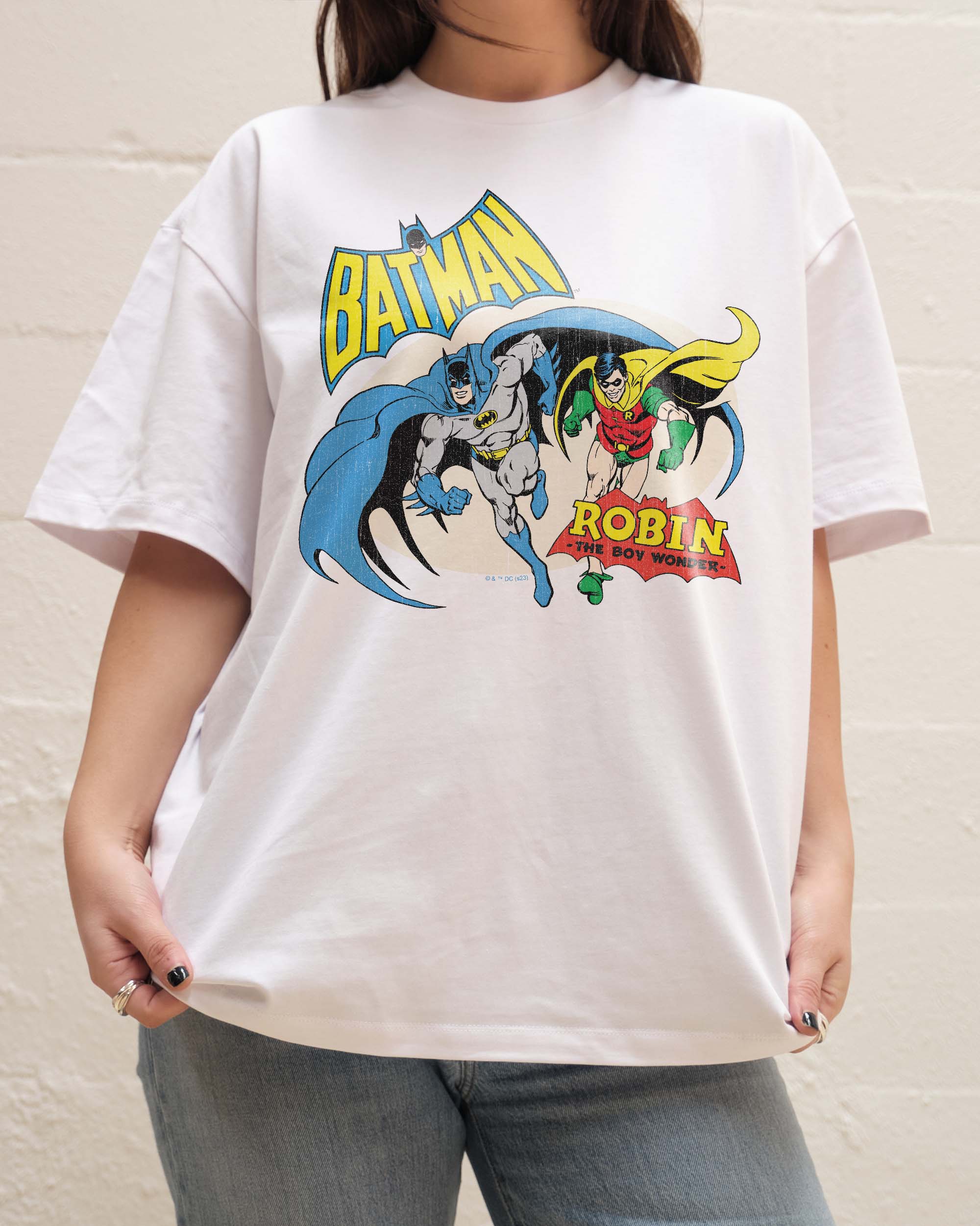 Batman and Robin The Boy Wonder Oversized Graphic T-Shirt Unisex 90s Boxy Fit