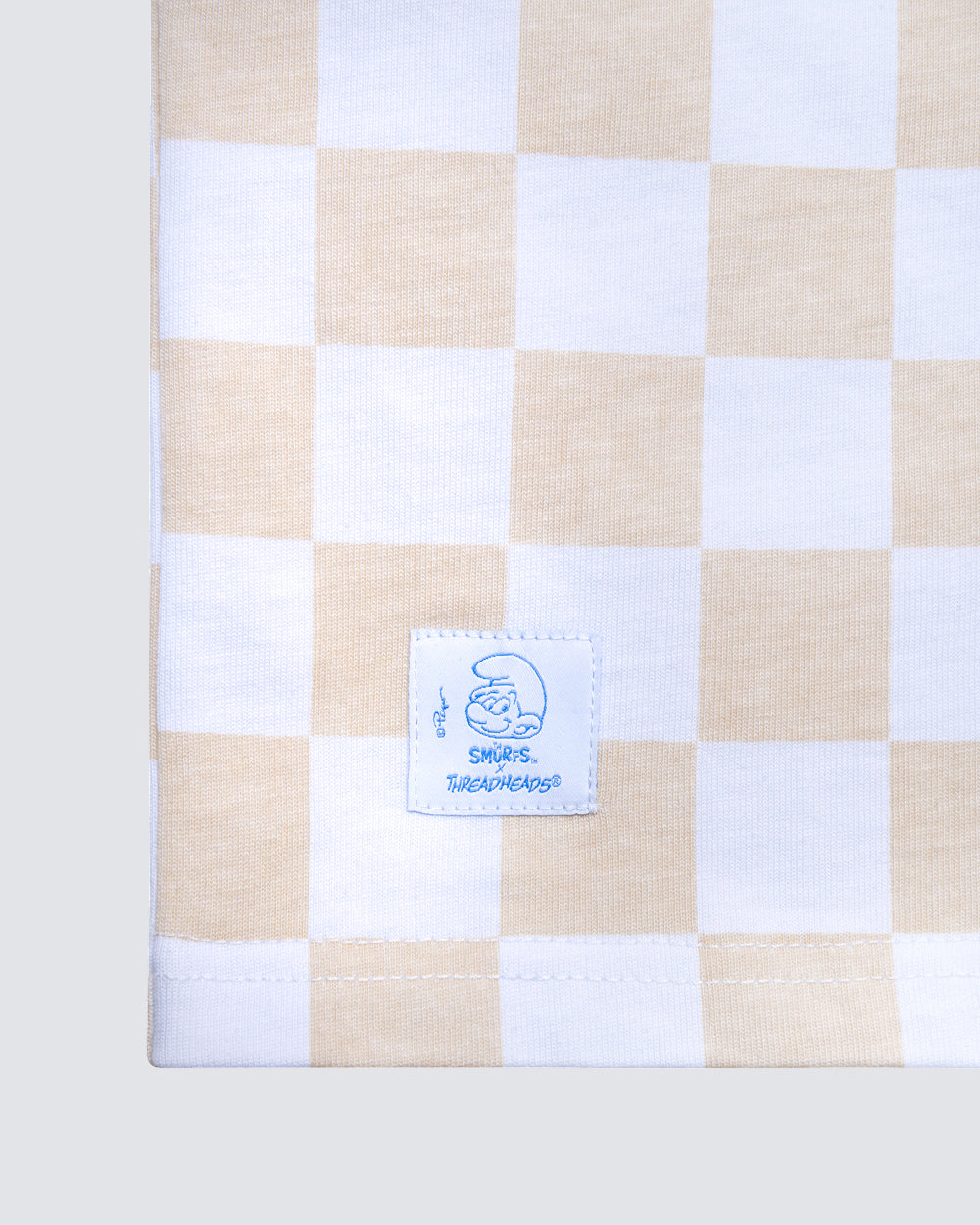 Smurf Check Oversized Graphic Tee - Unisex 90s Boxy Fit 100% Combed Cotton